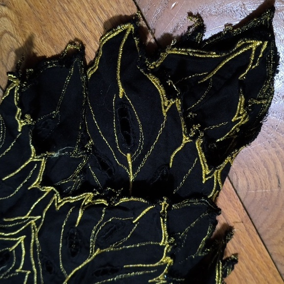 🧚♀️Whimsigoth Fairycore Black + Gold Skirt - Picture 9 of 14